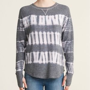 Theo & Spence Charcoal Stripe Tie Dye Top